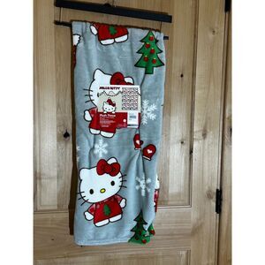 Sanrio Hello Kitty Gray Christmas Throw 50 x 60 Inches NWT